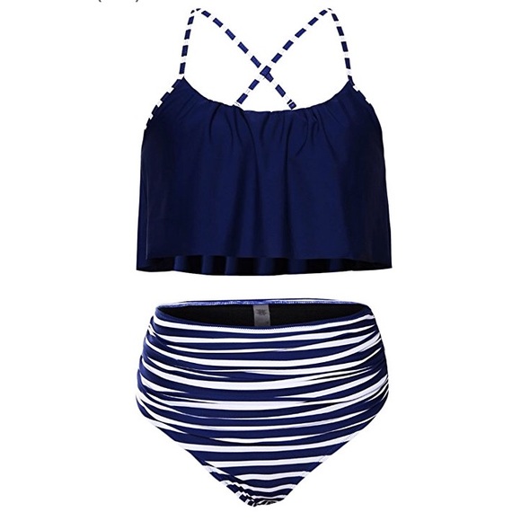 Brand New Ruffle Top High Waist Bottom Bikini Set - Picture 2 of 3